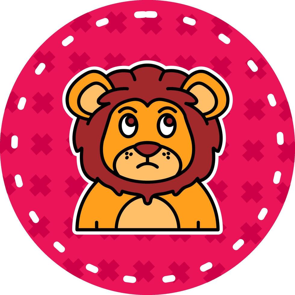Sad Line Filled Sticker Icon vector