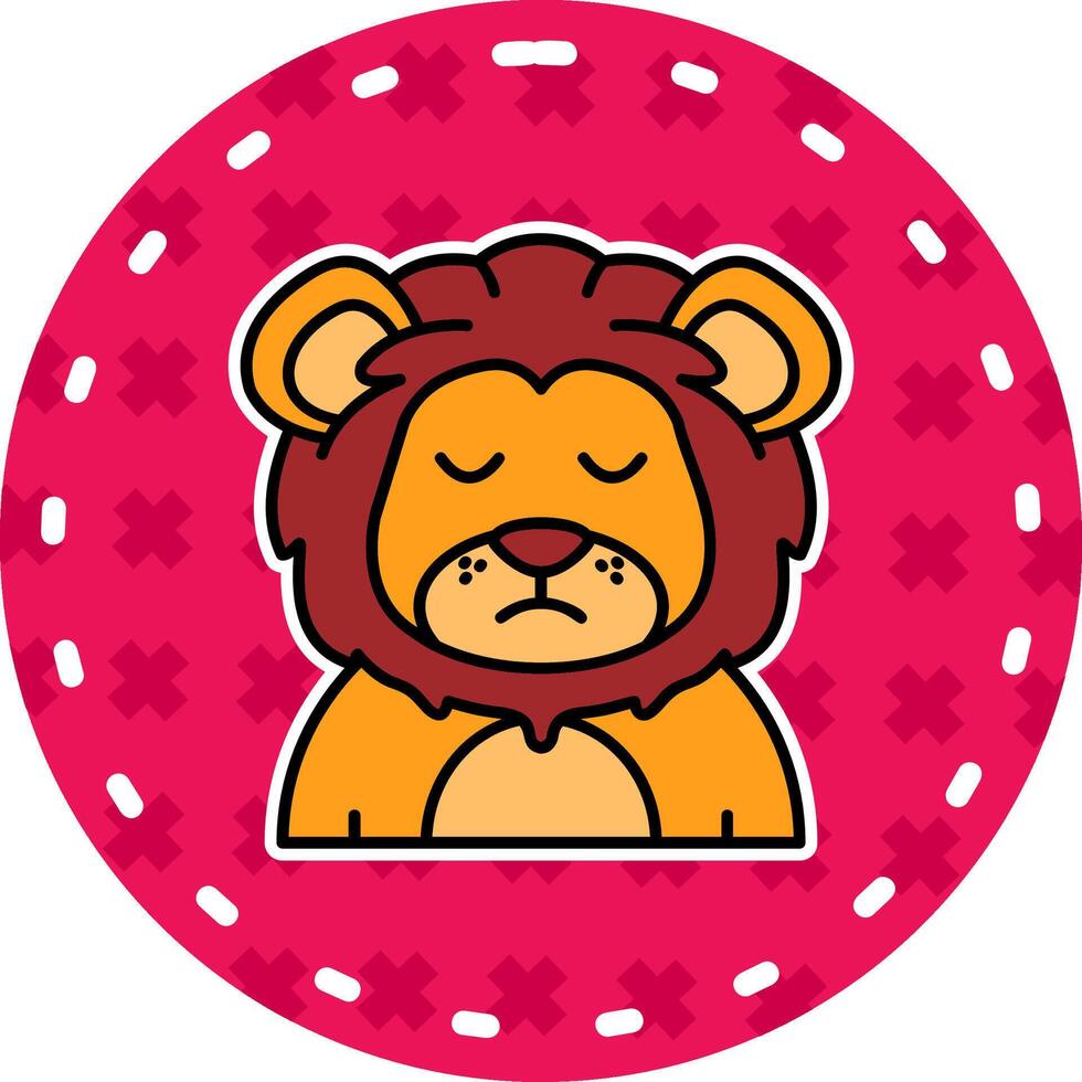 Sad Line Filled Sticker Icon vector