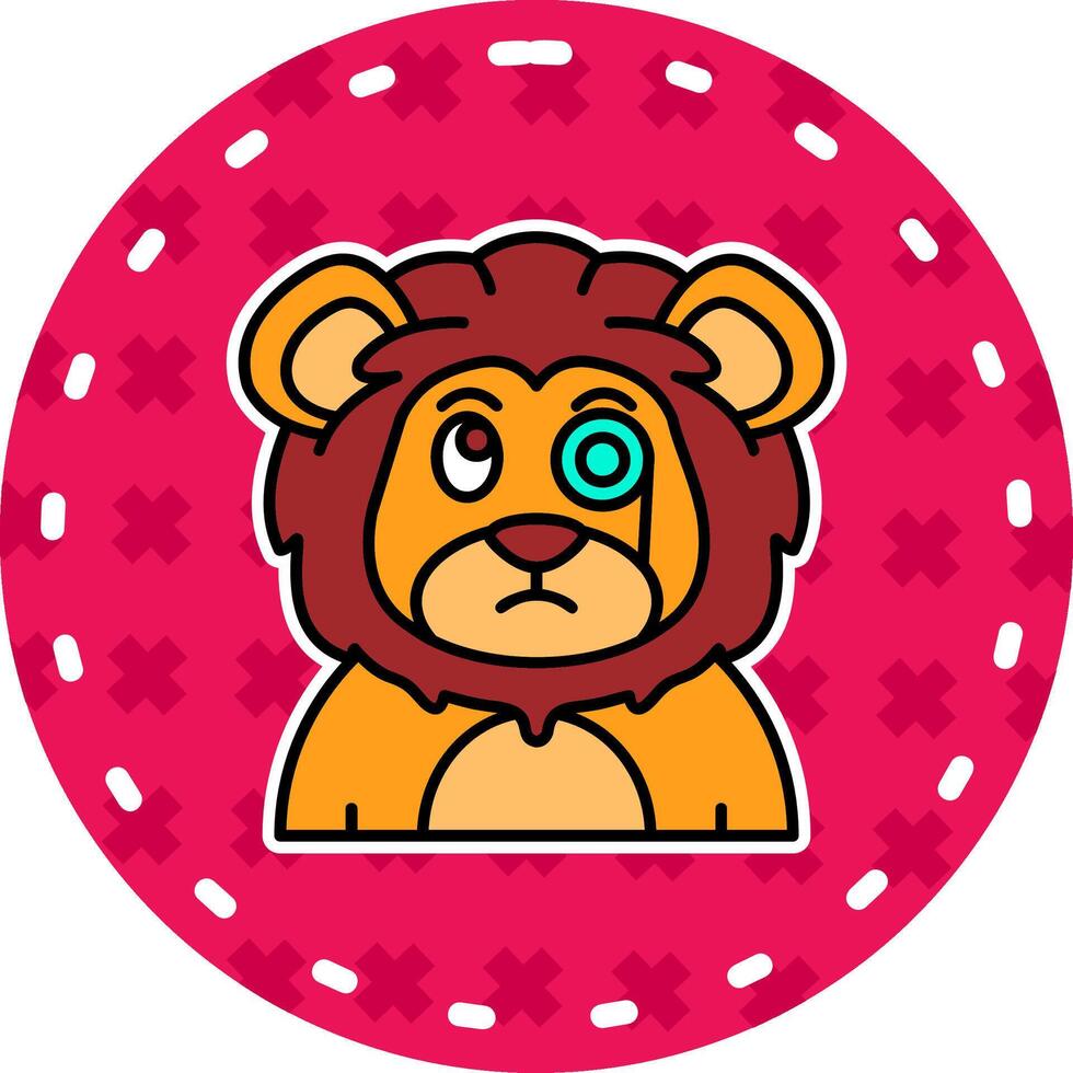 Detective Line Filled Sticker Icon vector