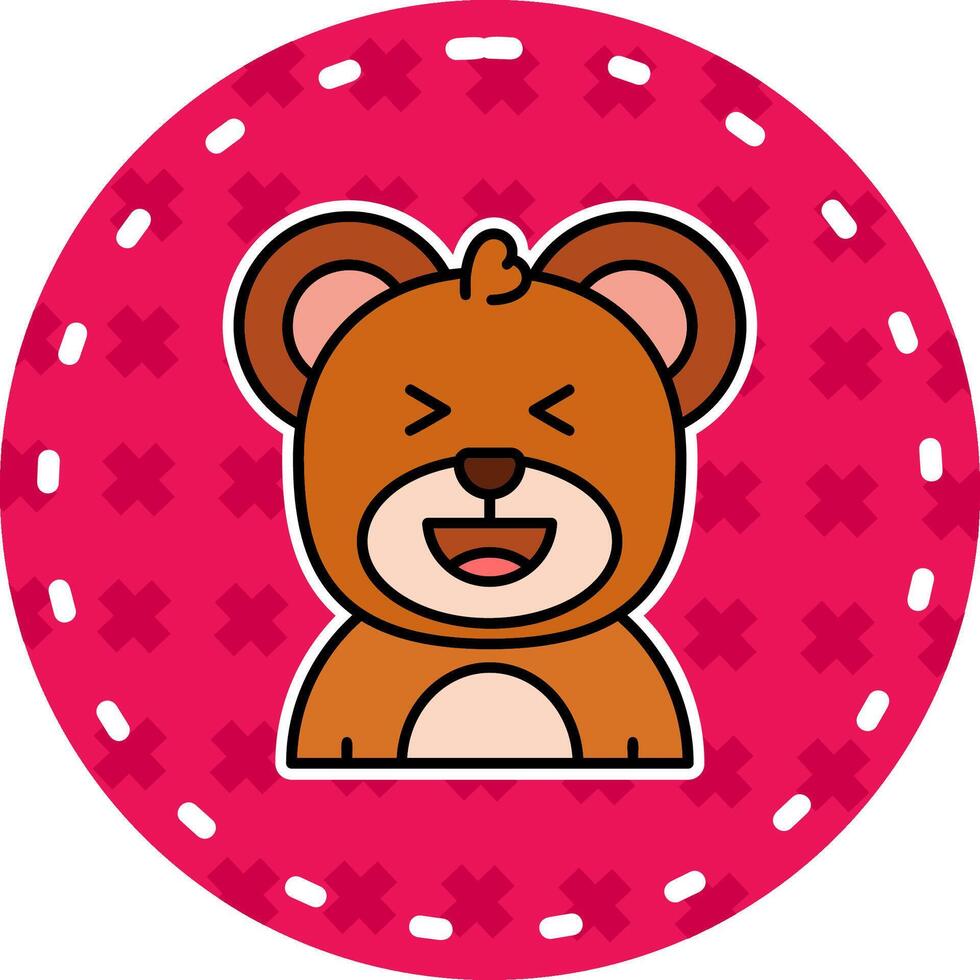 Laugh Line Filled Sticker Icon vector