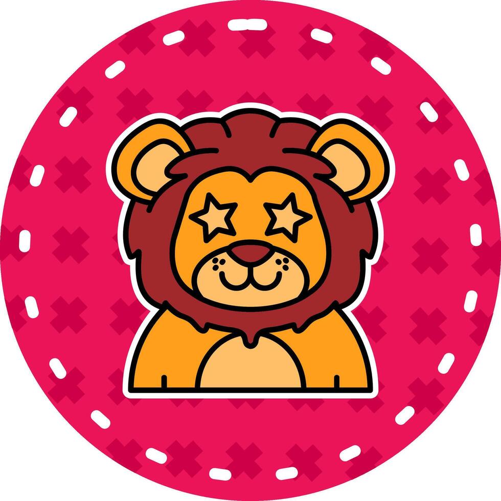 Famous Line Filled Sticker Icon vector