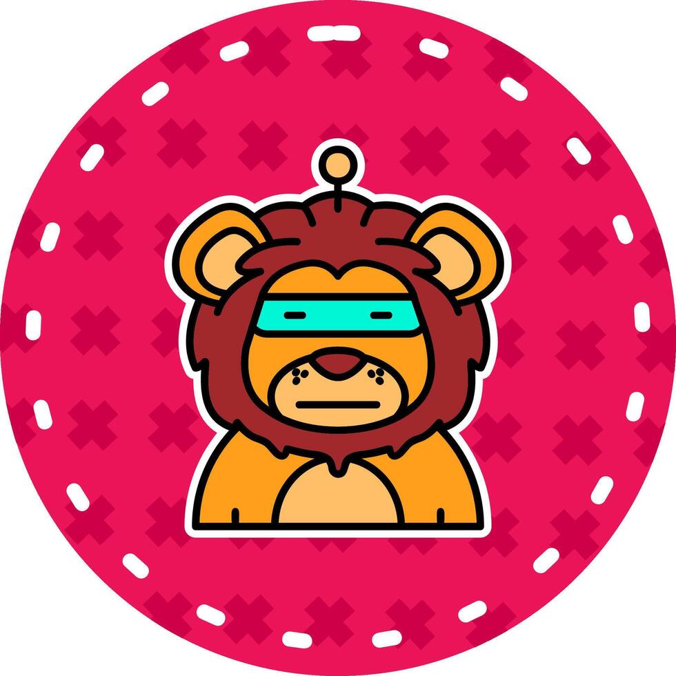 Robot Line Filled Sticker Icon vector