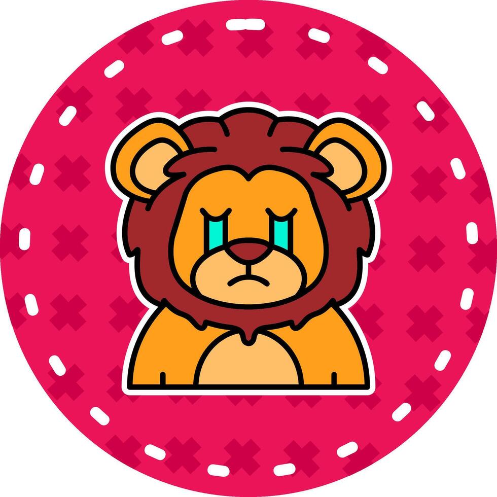Cry Line Filled Sticker Icon vector
