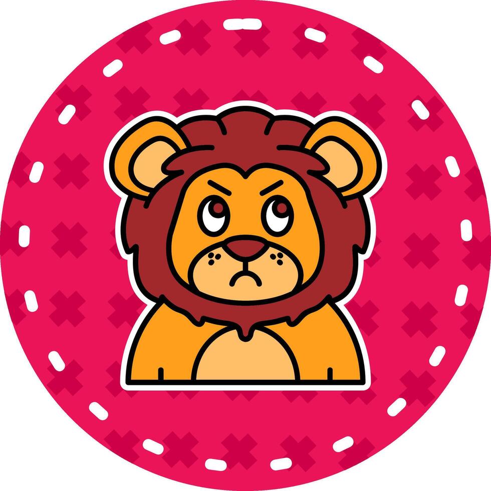 Angry Line Filled Sticker Icon vector