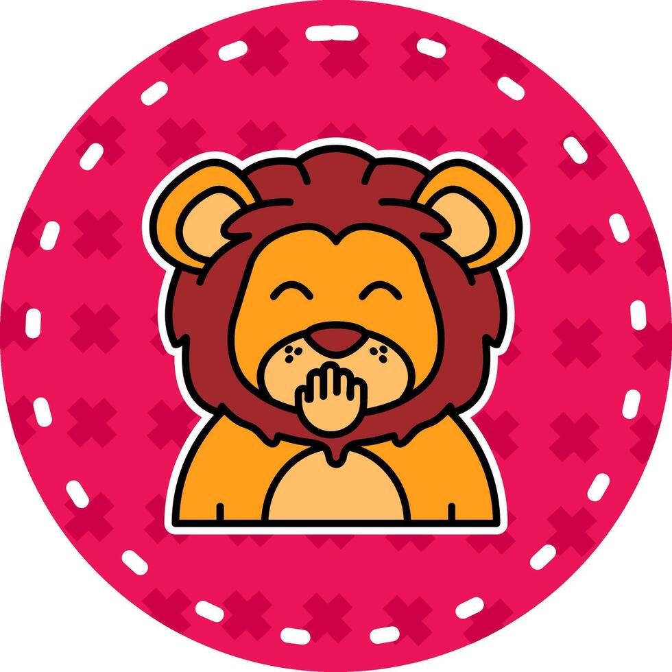 Blush Line Filled Sticker Icon vector