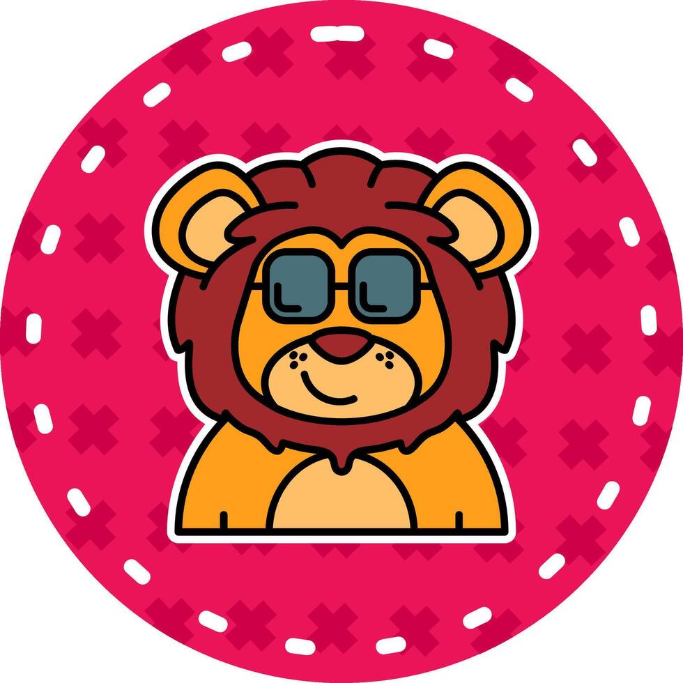 Cool Line Filled Sticker Icon vector