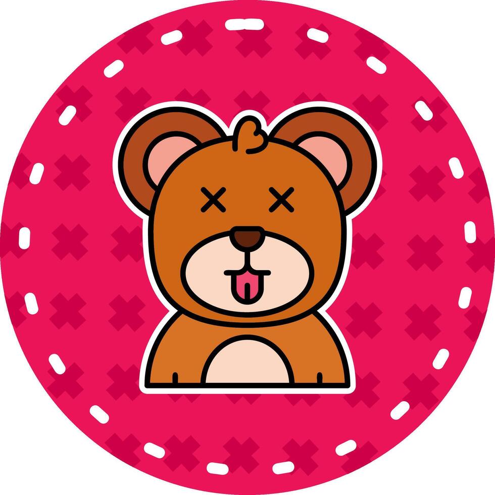 Dead Line Filled Sticker Icon vector