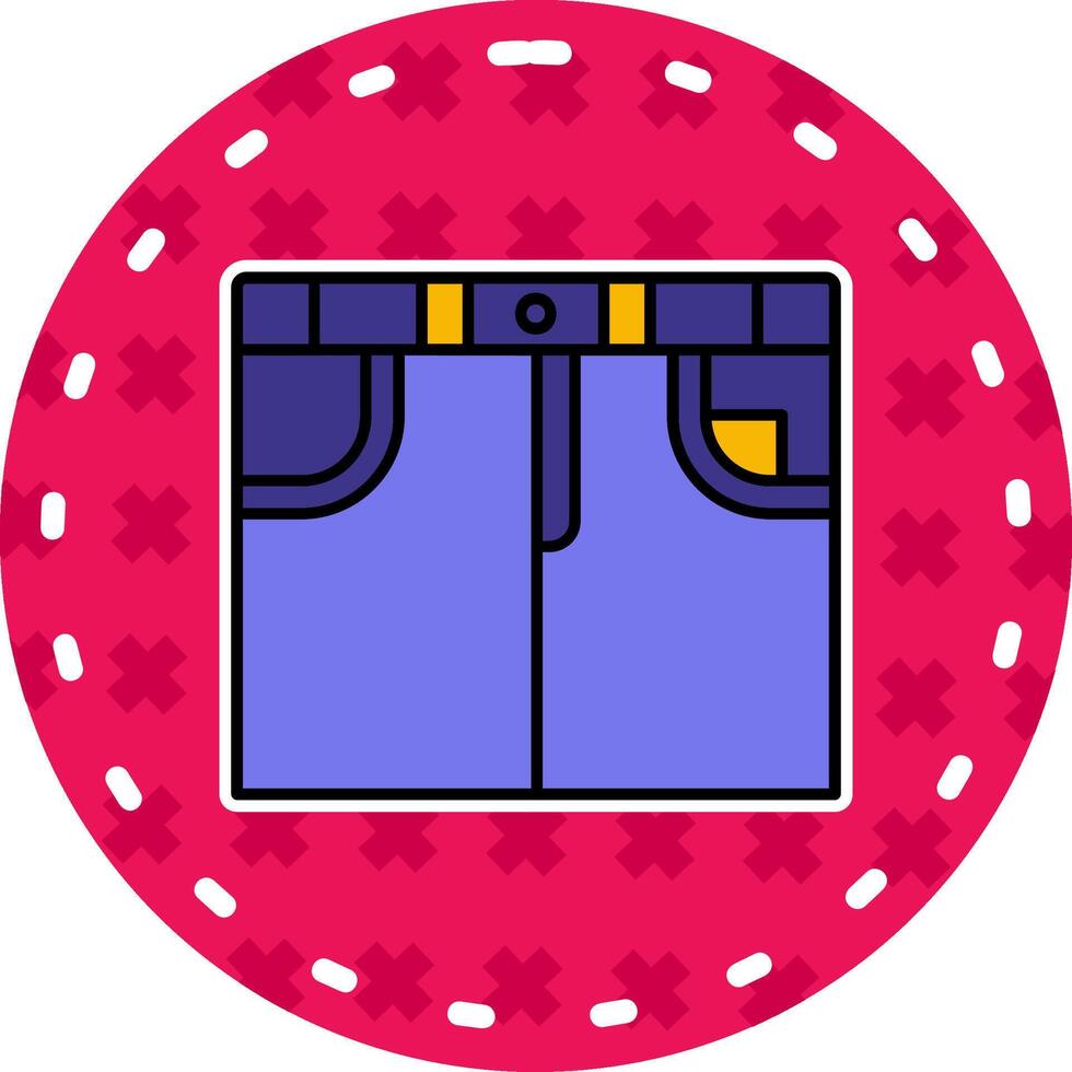 Skirt Line Filled Sticker Icon vector