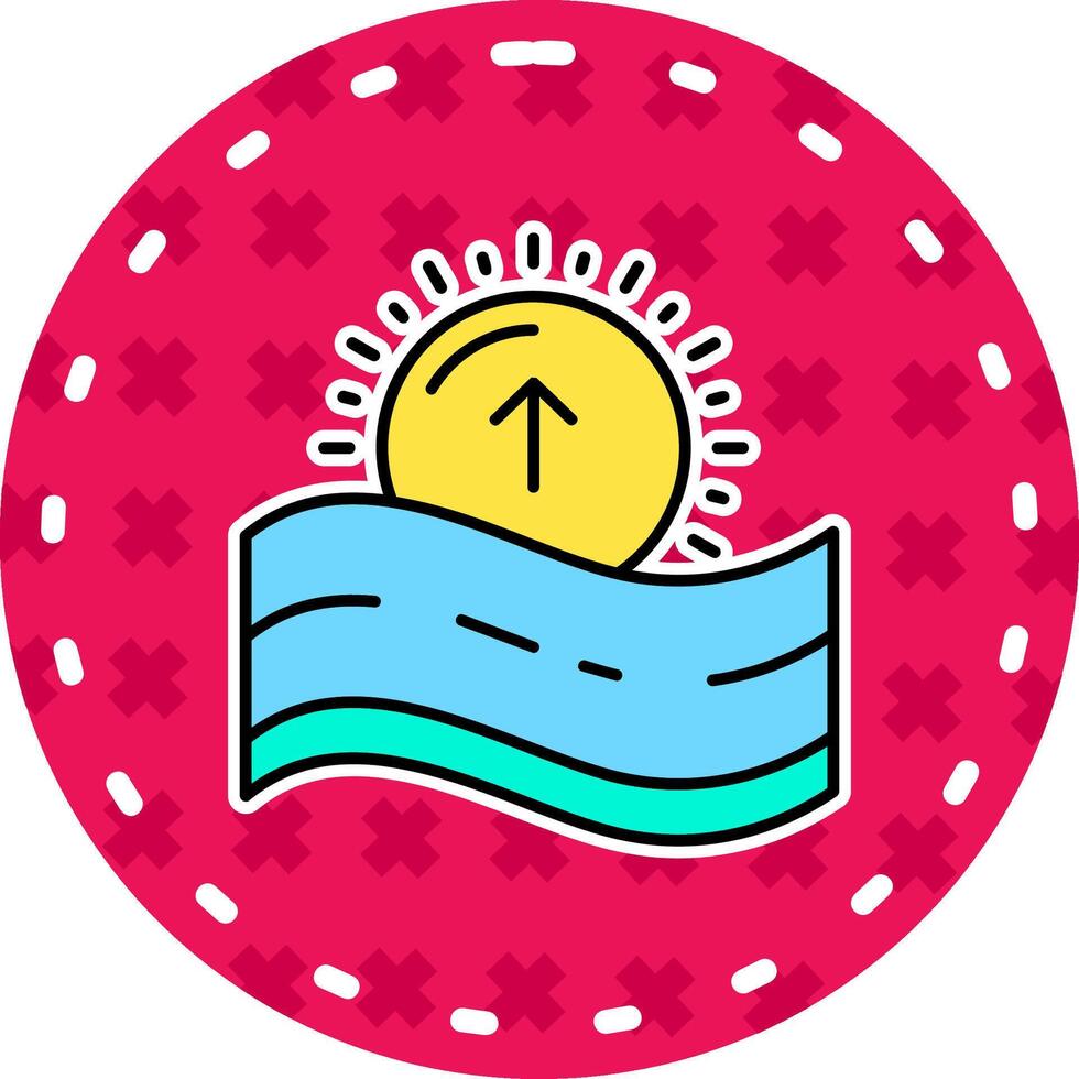 Sunrise Line Filled Sticker Icon vector