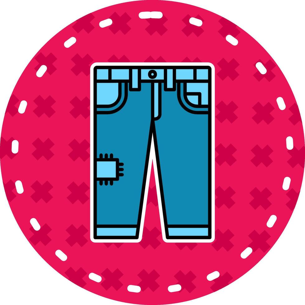 pantalones línea lleno pegatina icono vector