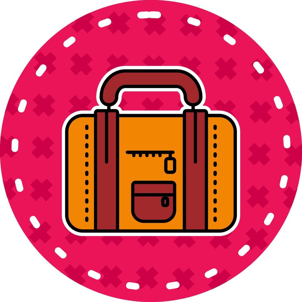 viaje bolso línea lleno pegatina icono vector