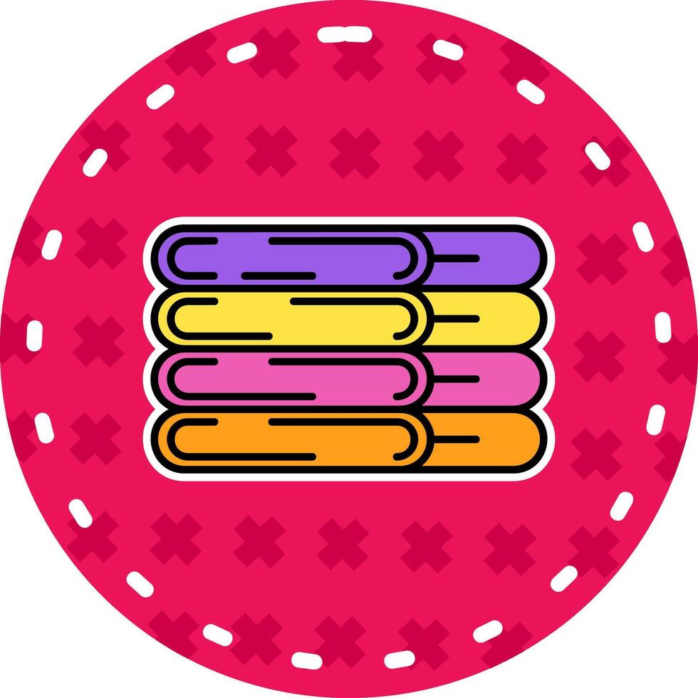 Fabric Line Filled Sticker Icon vector