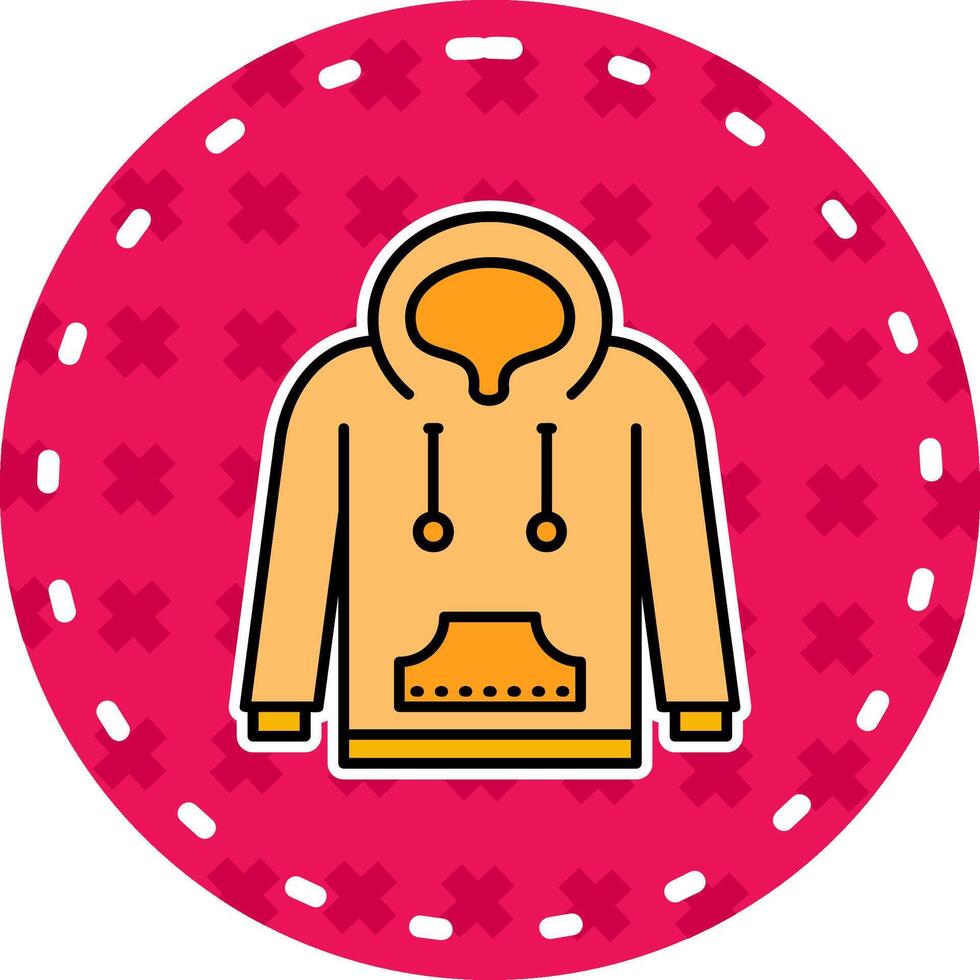 Hoodie Line Filled Sticker Icon vector