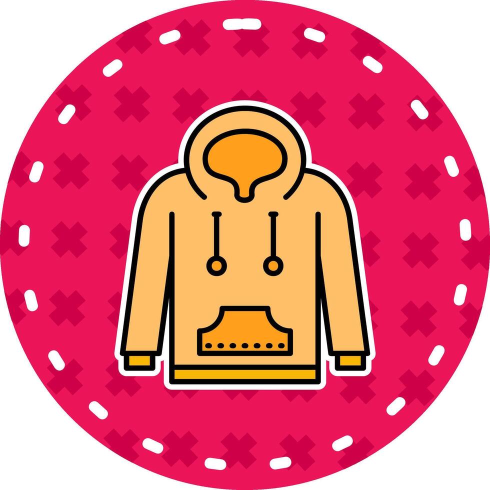 Hoodie Line Filled Sticker Icon vector