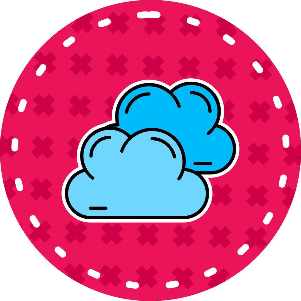 Overcast Line Filled Sticker Icon vector