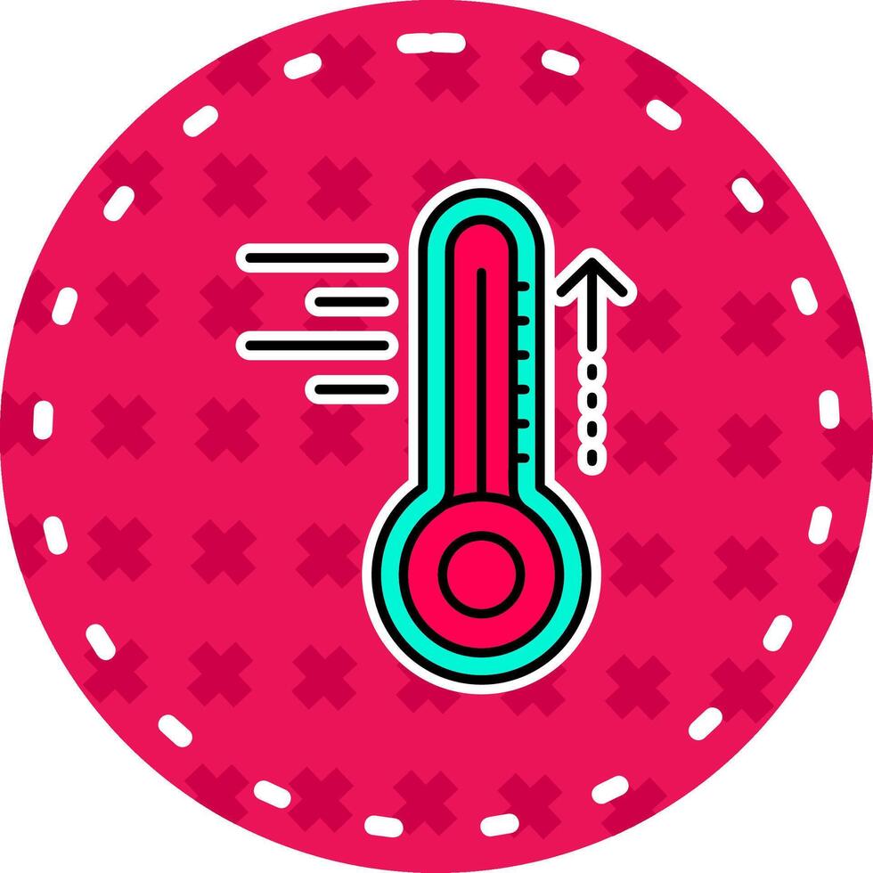 Hot Line Filled Sticker Icon vector