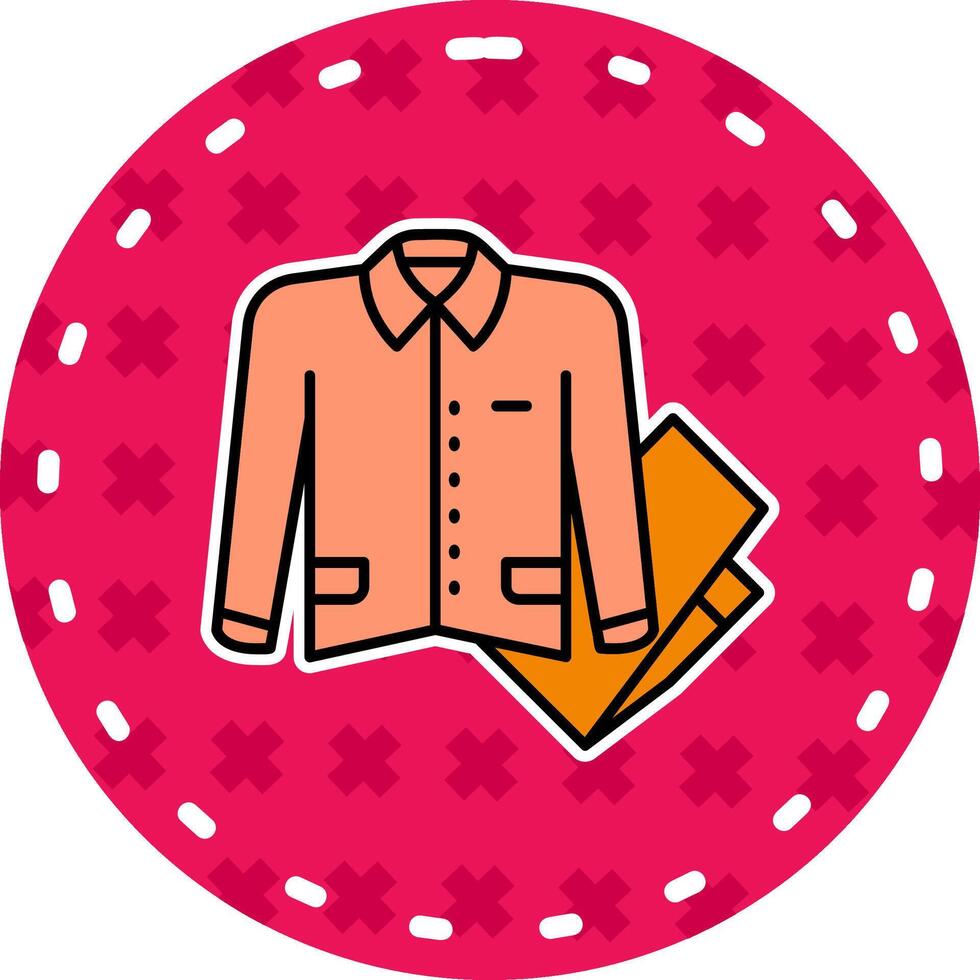 ropa de dormir línea lleno pegatina icono vector