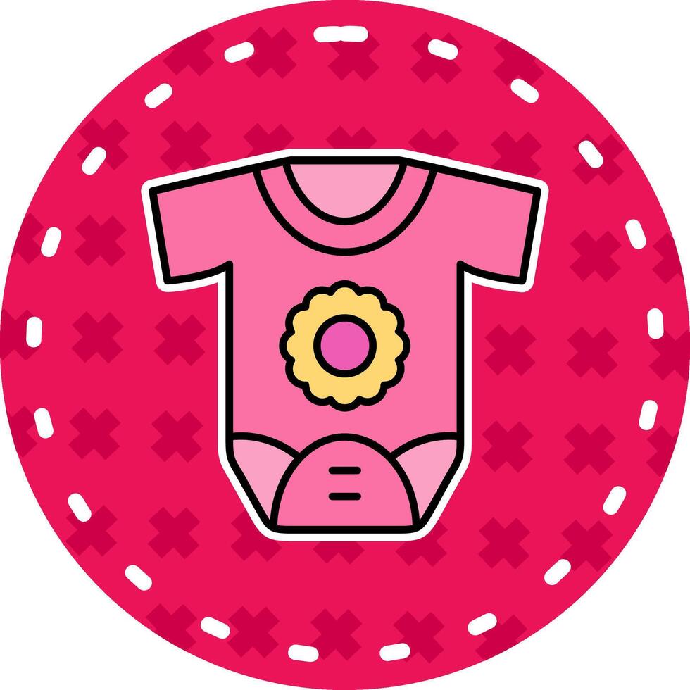 Newborn Line Filled Sticker Icon vector