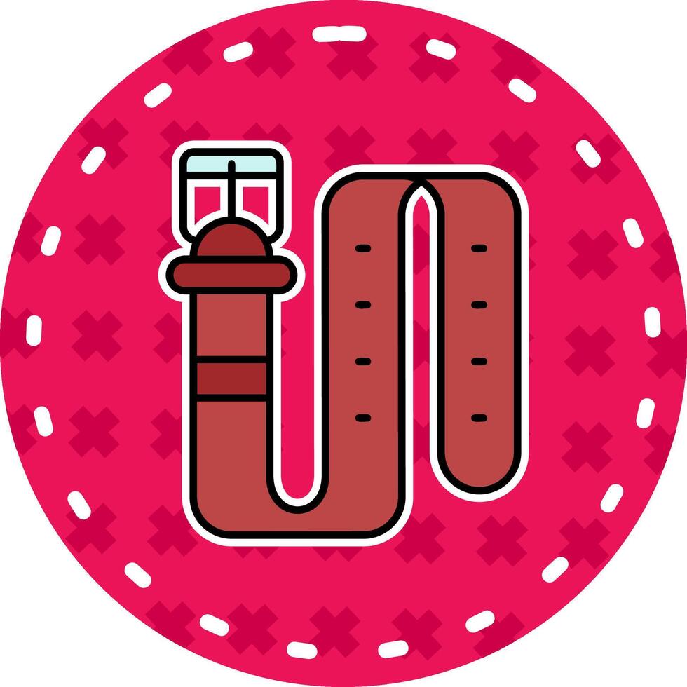 Belt Line Filled Sticker Icon vector