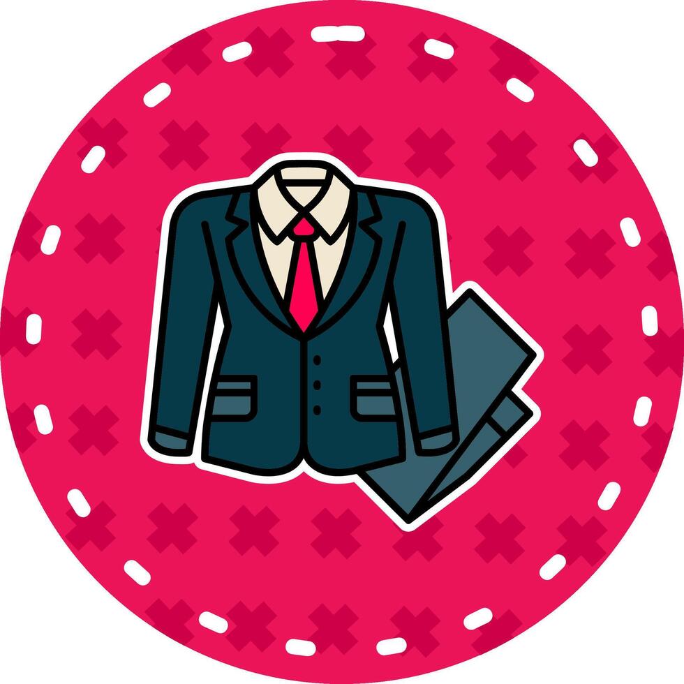 Business suit Line Filled Sticker Icon vector