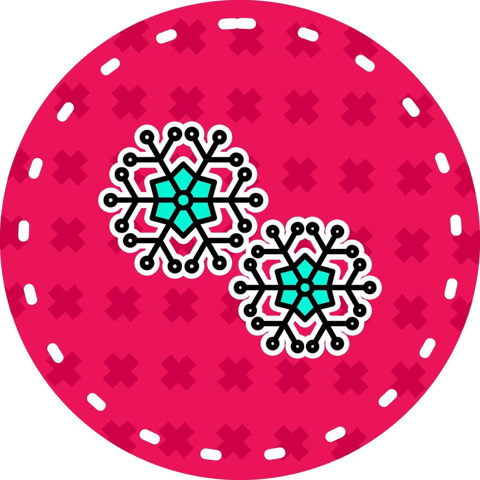 Snowflakes Line Filled Sticker Icon vector