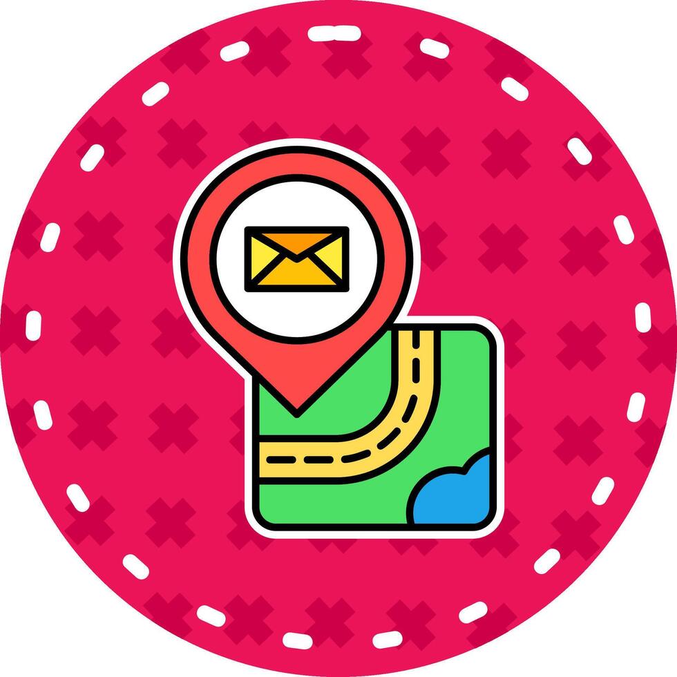 Email Line Filled Sticker Icon vector