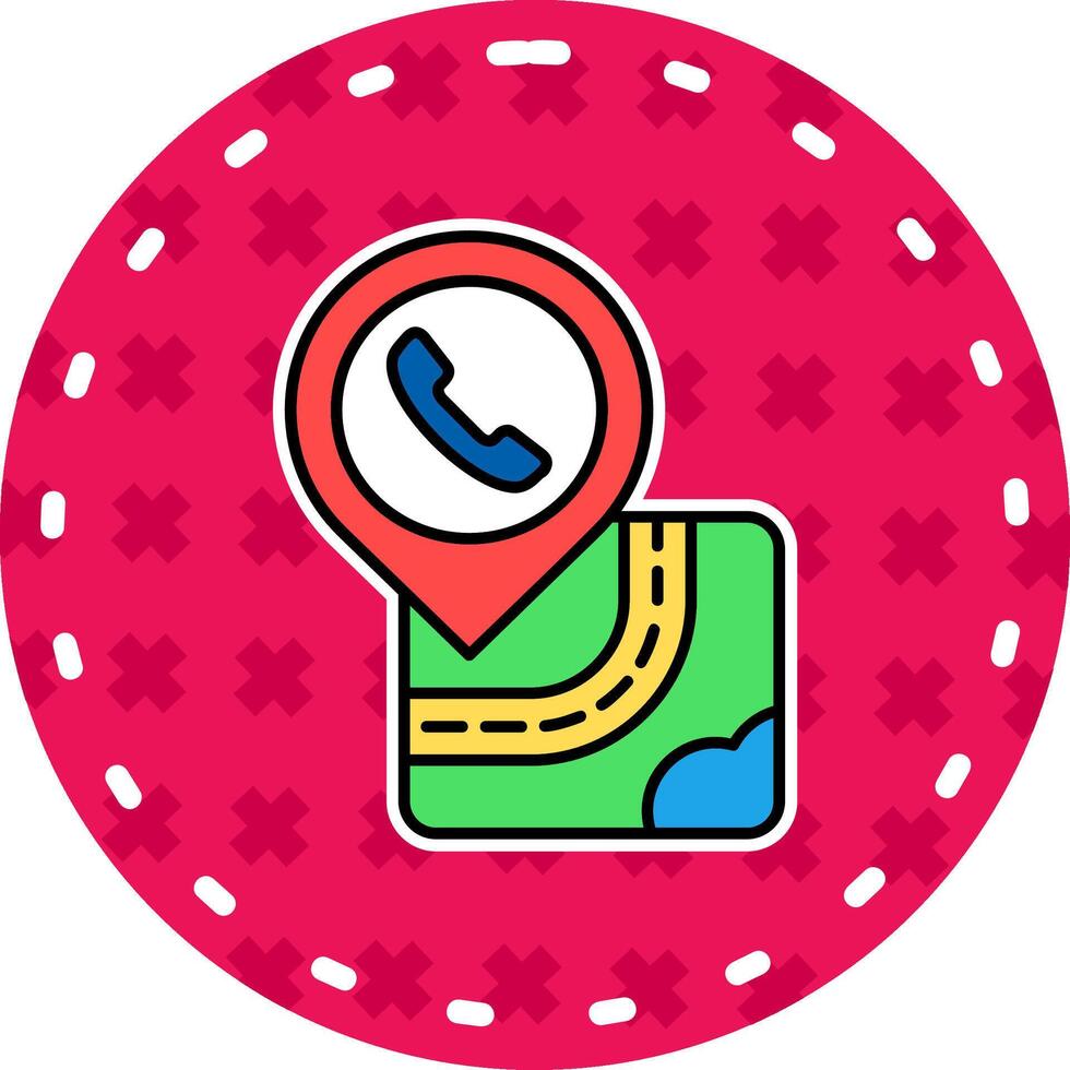 Help center Line Filled Sticker Icon vector