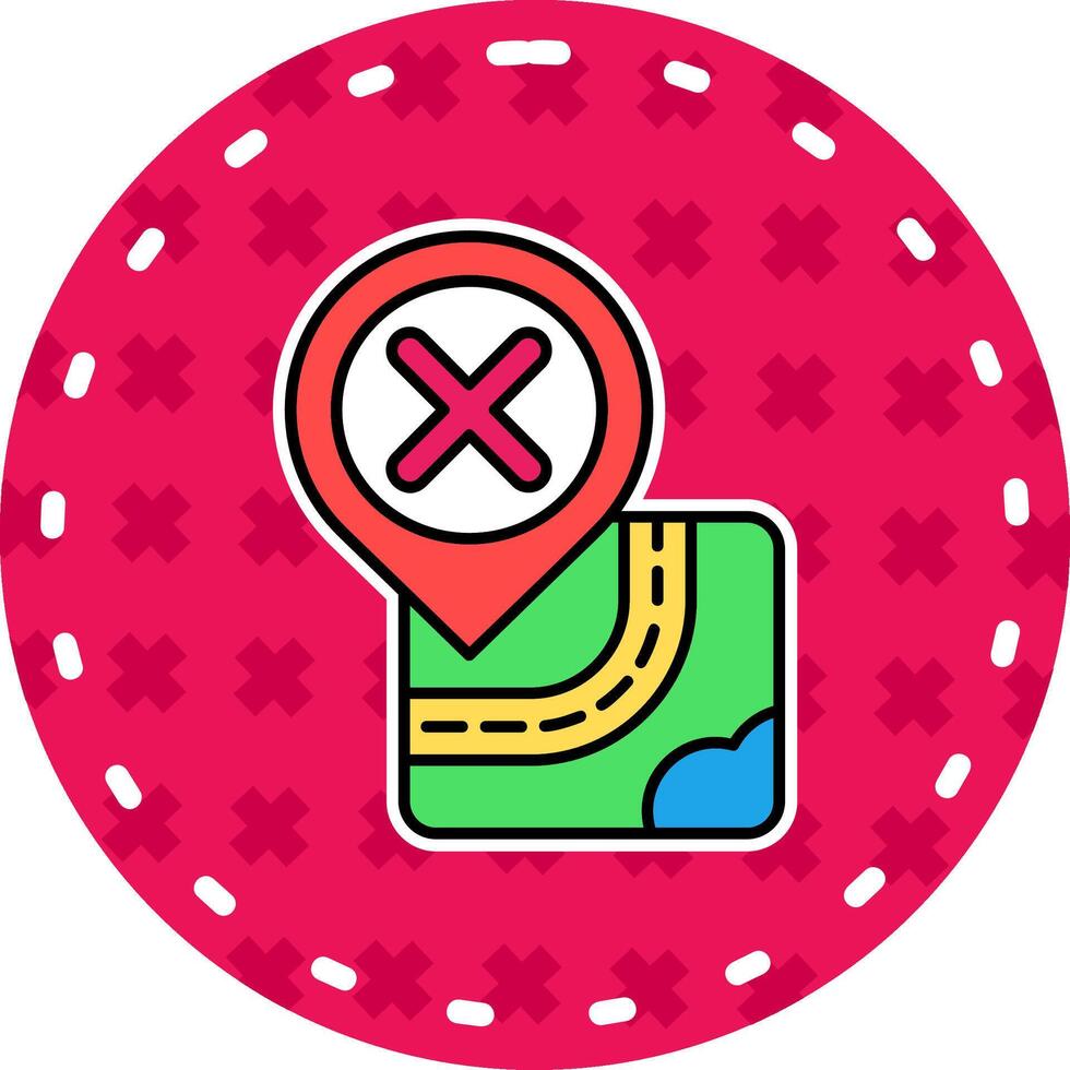 Cancel Line Filled Sticker Icon vector