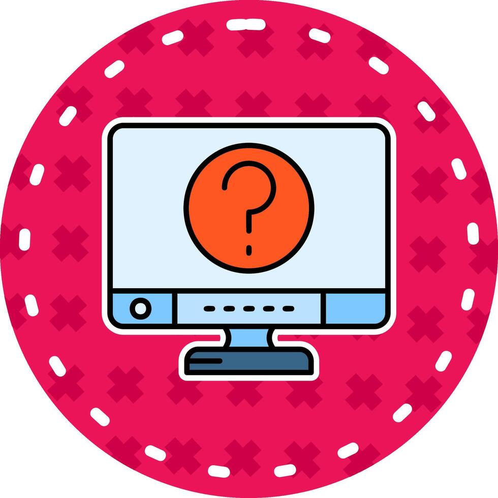 Question Line Filled Sticker Icon vector
