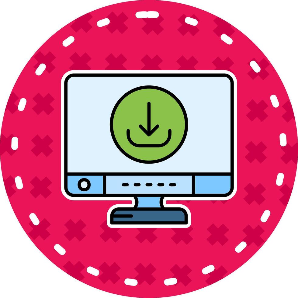 Download Line Filled Sticker Icon vector