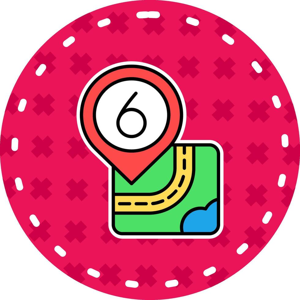 Six Line Filled Sticker Icon vector