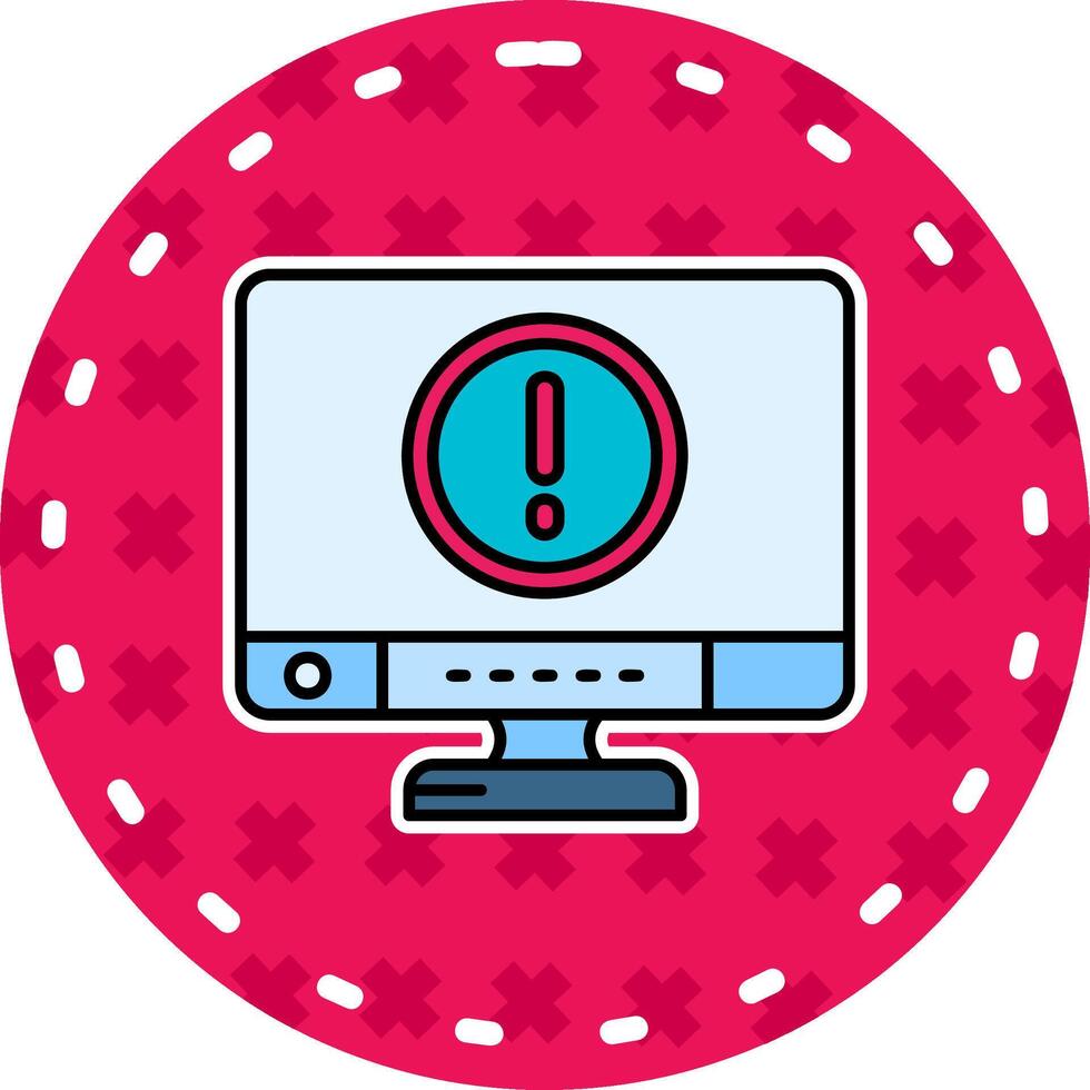 Error Line Filled Sticker Icon vector