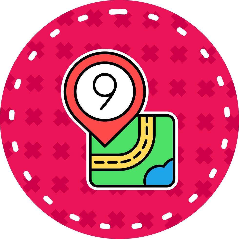 Nine Line Filled Sticker Icon vector