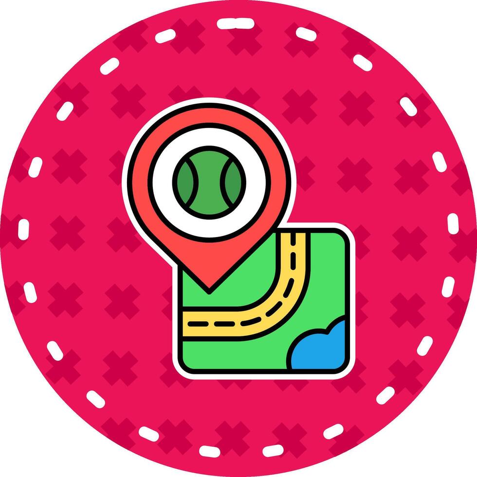 Tenis Line Filled Sticker Icon vector