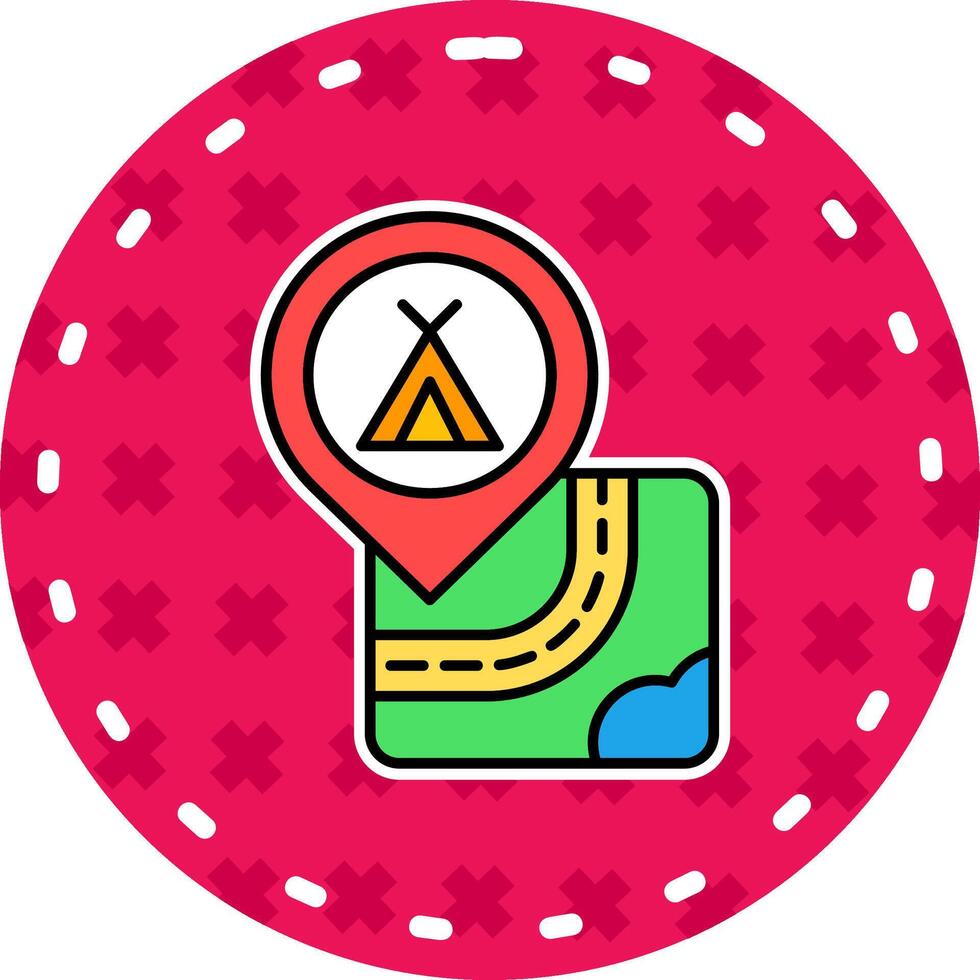 Caming Line Filled Sticker Icon vector