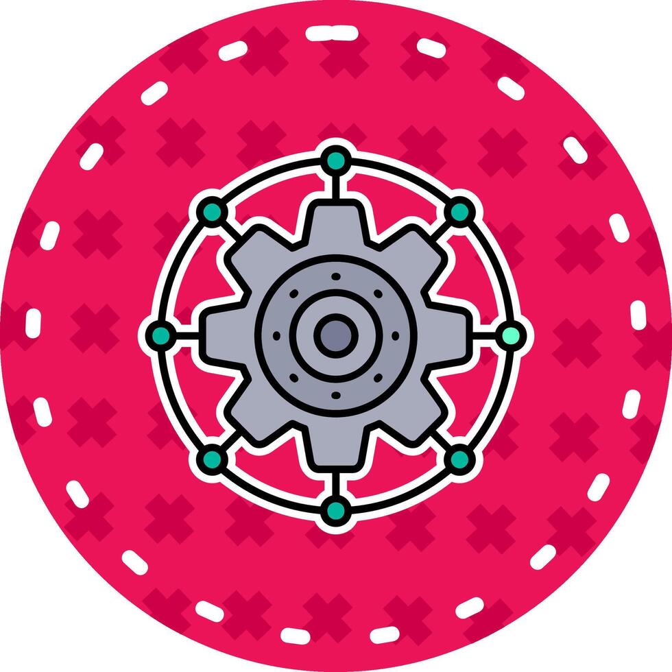 Setting Line Filled Sticker Icon vector