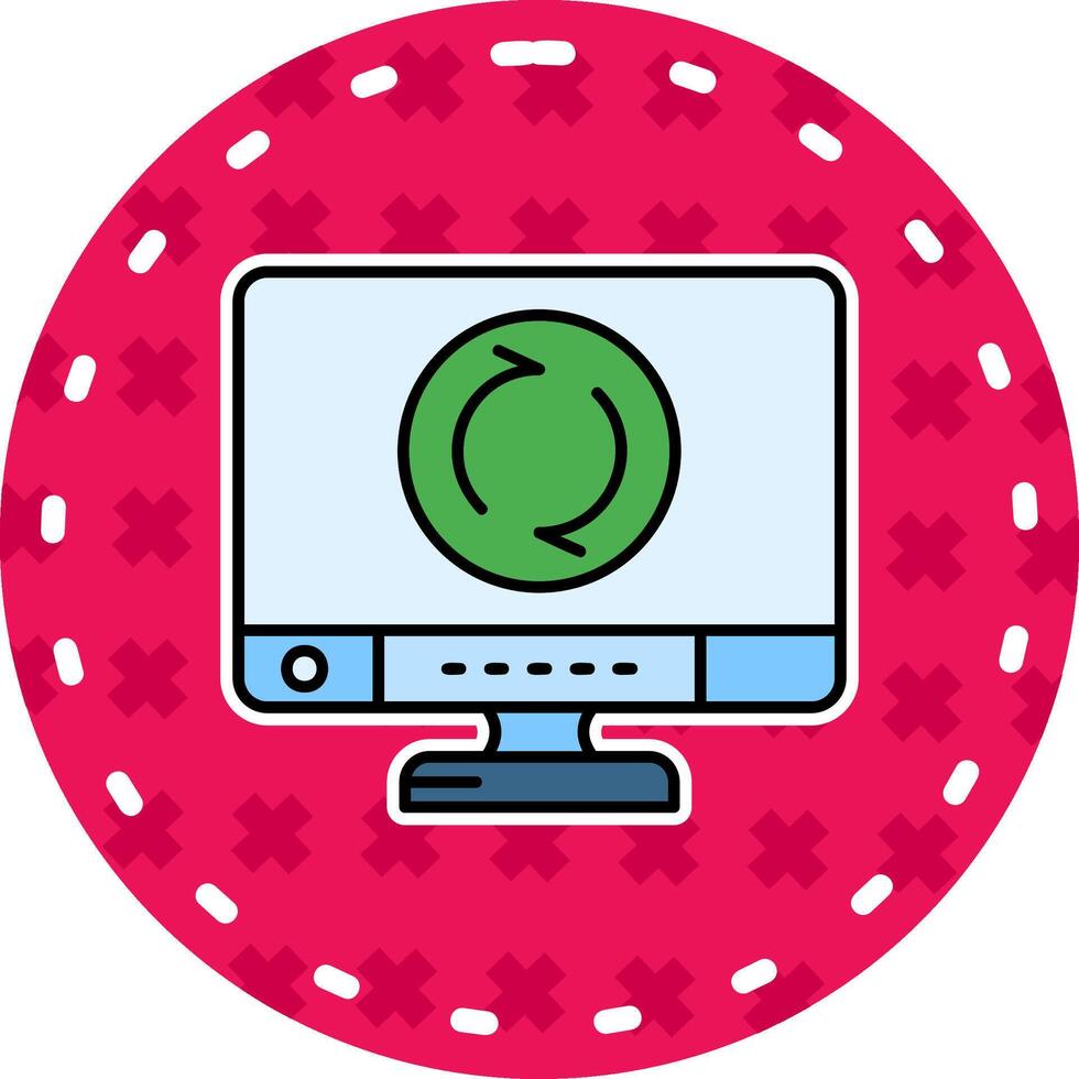 Recycle Line Filled Sticker Icon vector