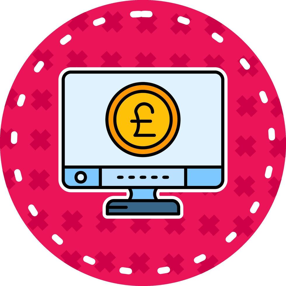 Pound Line Filled Sticker Icon vector