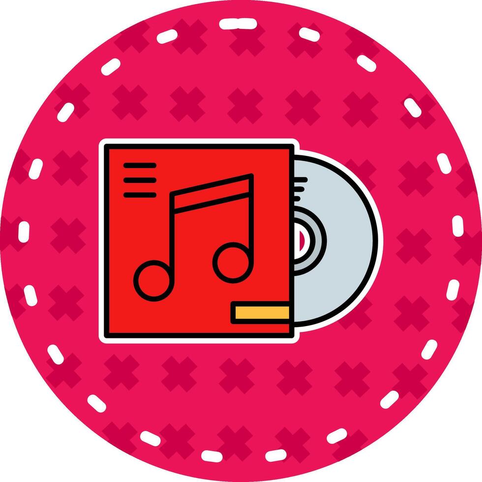Cd cover Line Filled Sticker Icon vector