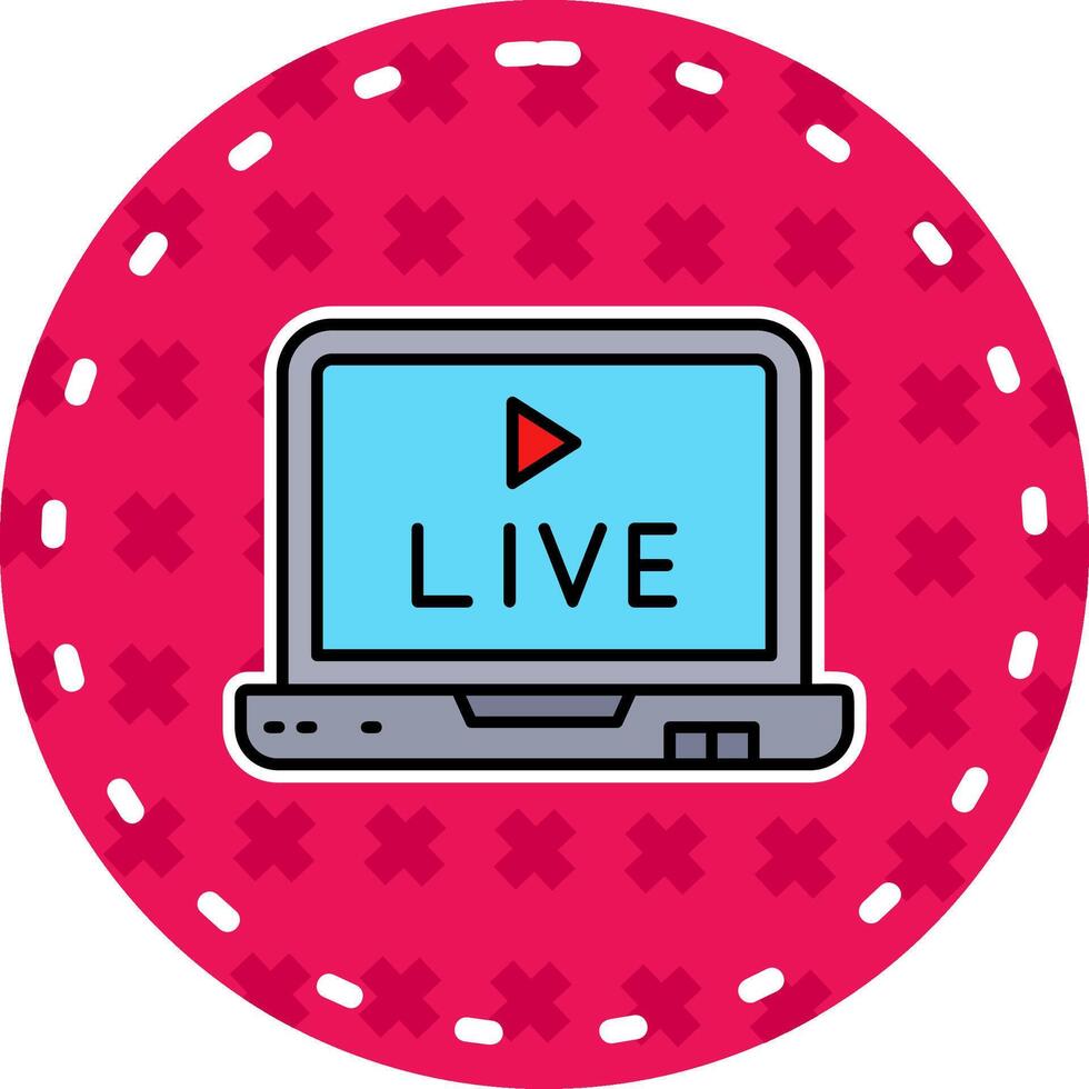 Live Line Filled Sticker Icon vector