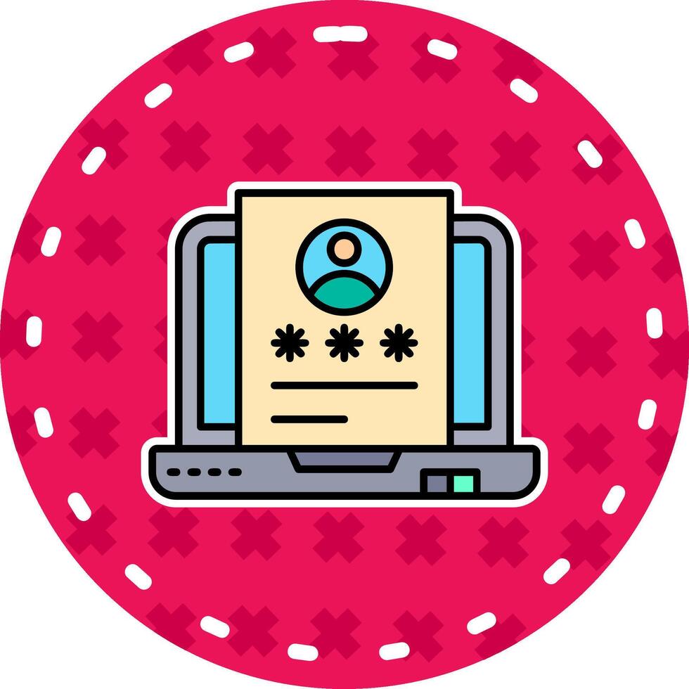 Identification Line Filled Sticker Icon vector