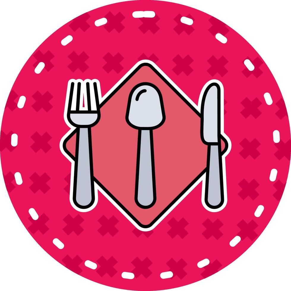 Cutlery Line Filled Sticker Icon vector