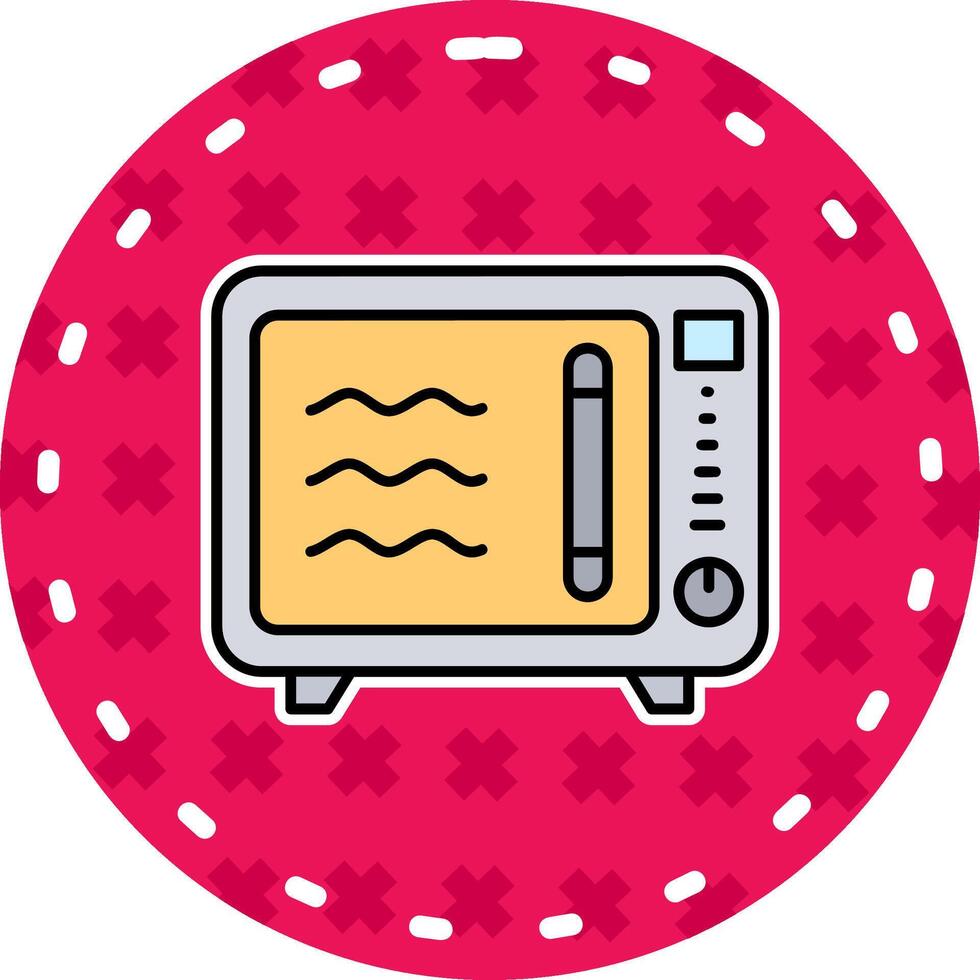 Oven Line Filled Sticker Icon vector