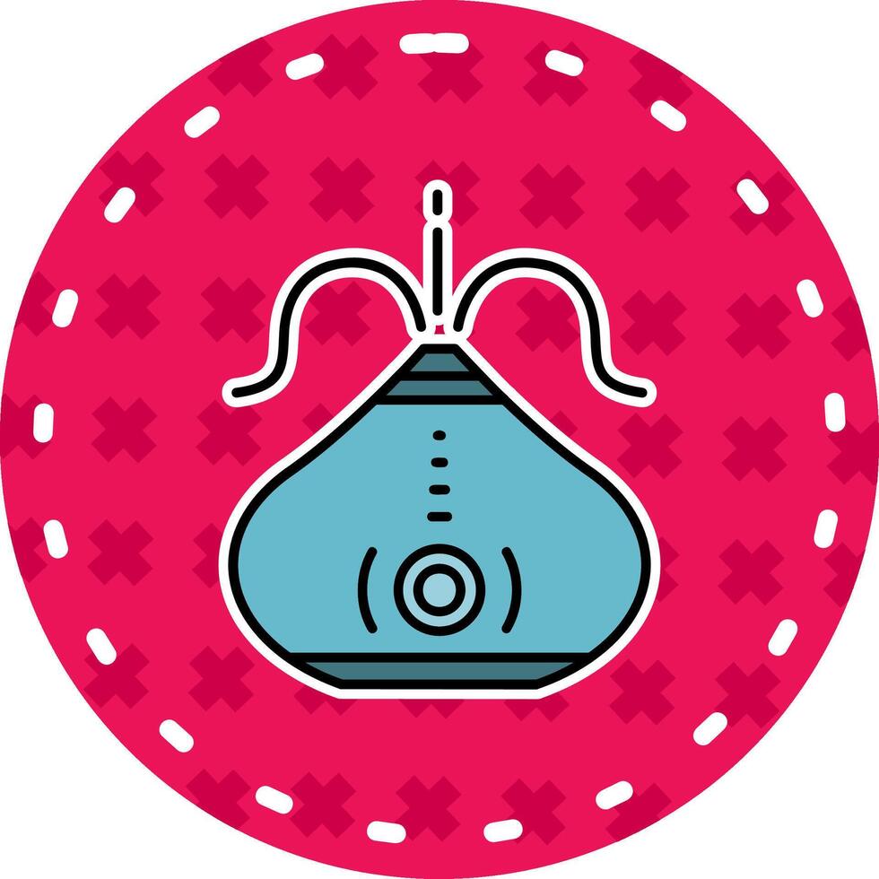 humidificador línea lleno pegatina icono vector