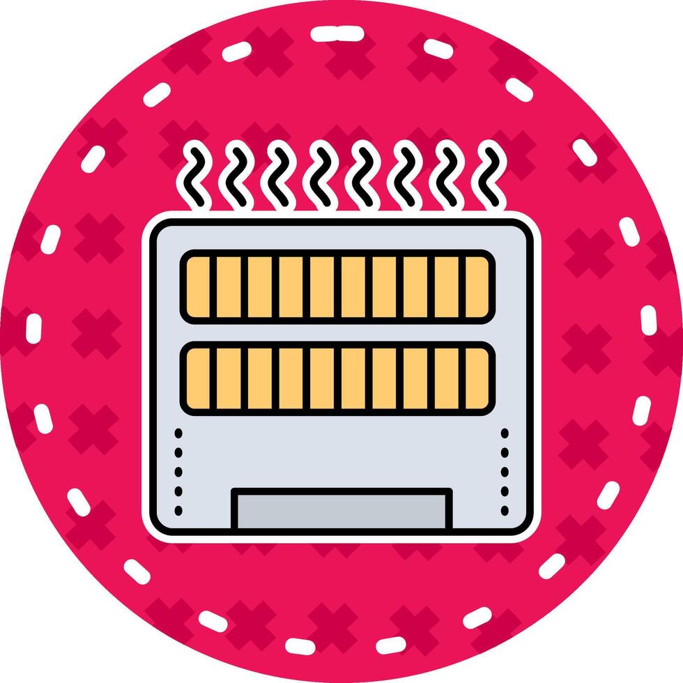 Heater Line Filled Sticker Icon vector
