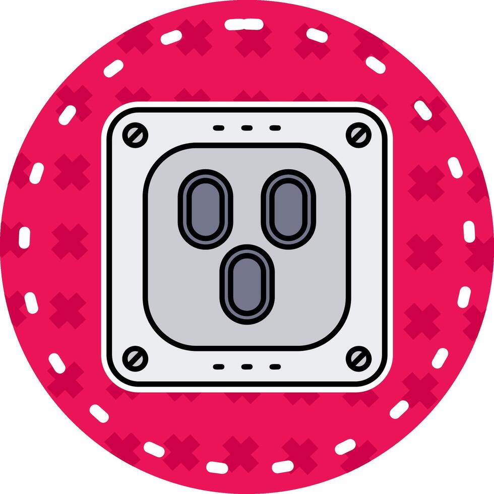 Outlet Line Filled Sticker Icon vector