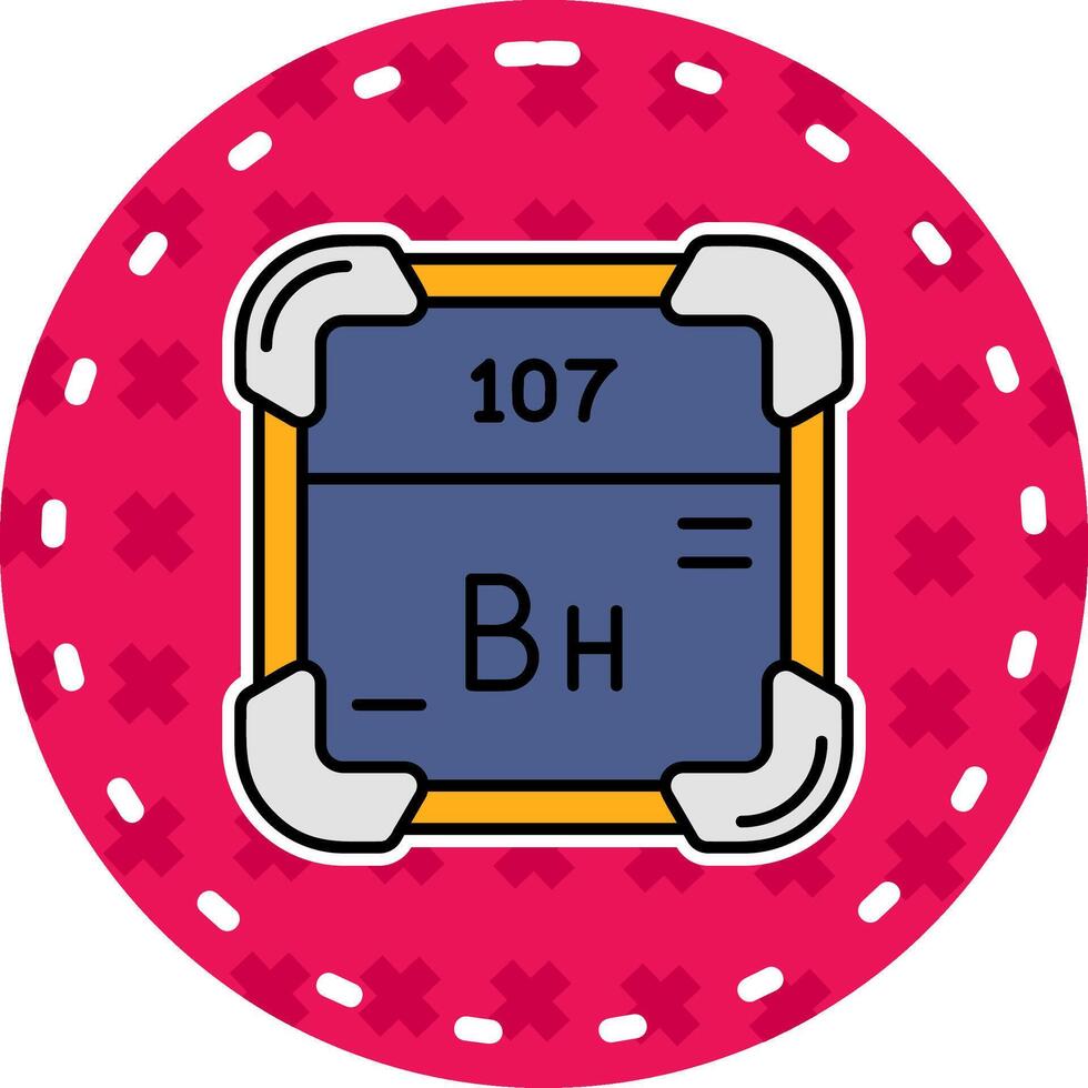 bohrium línea lleno pegatina icono vector