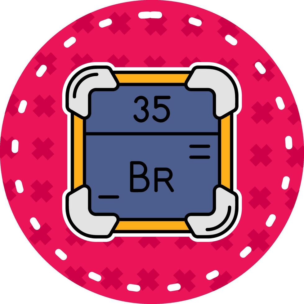 Bromine Line Filled Sticker Icon vector