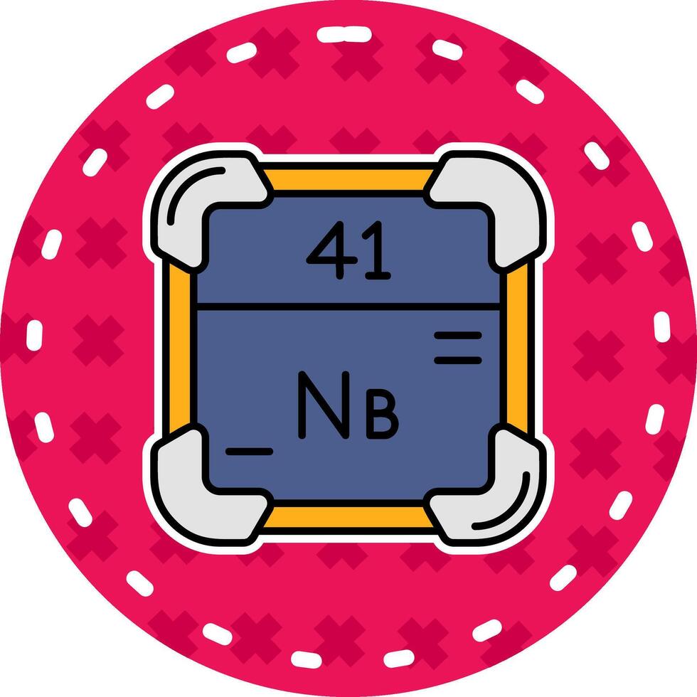 Niobium Line Filled Sticker Icon vector