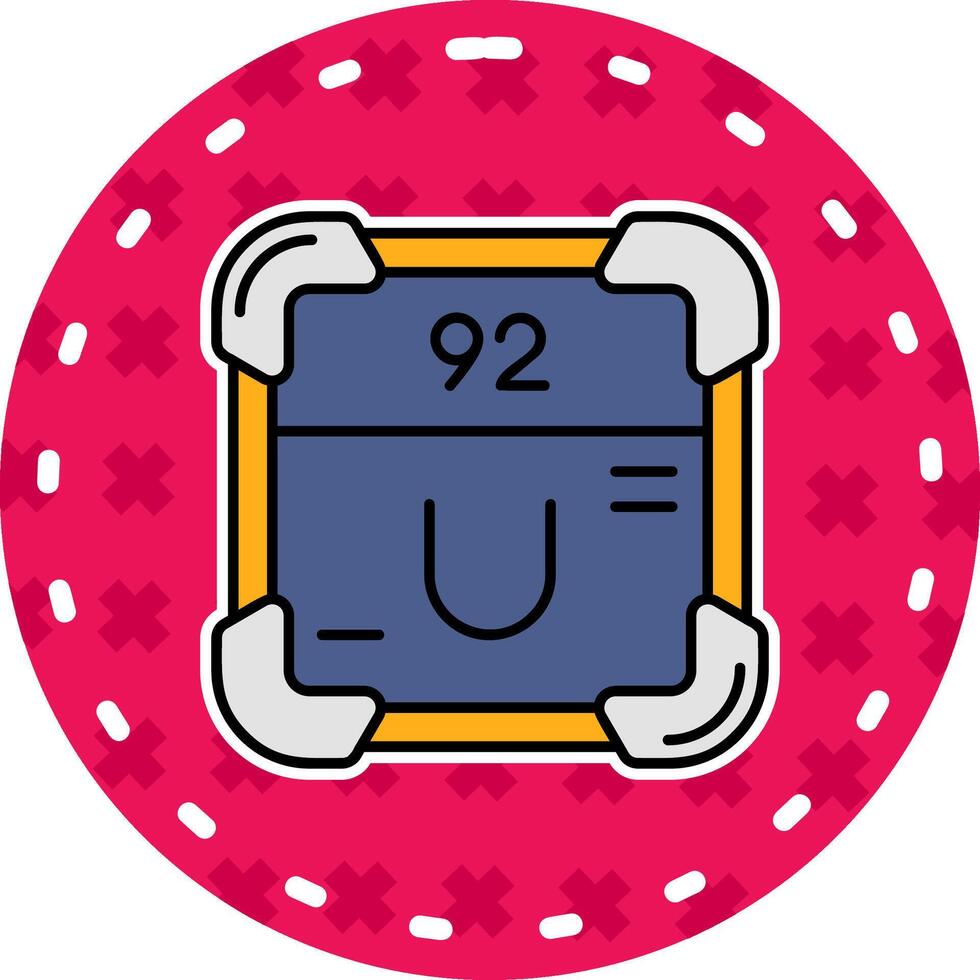 Uranium Line Filled Sticker Icon vector